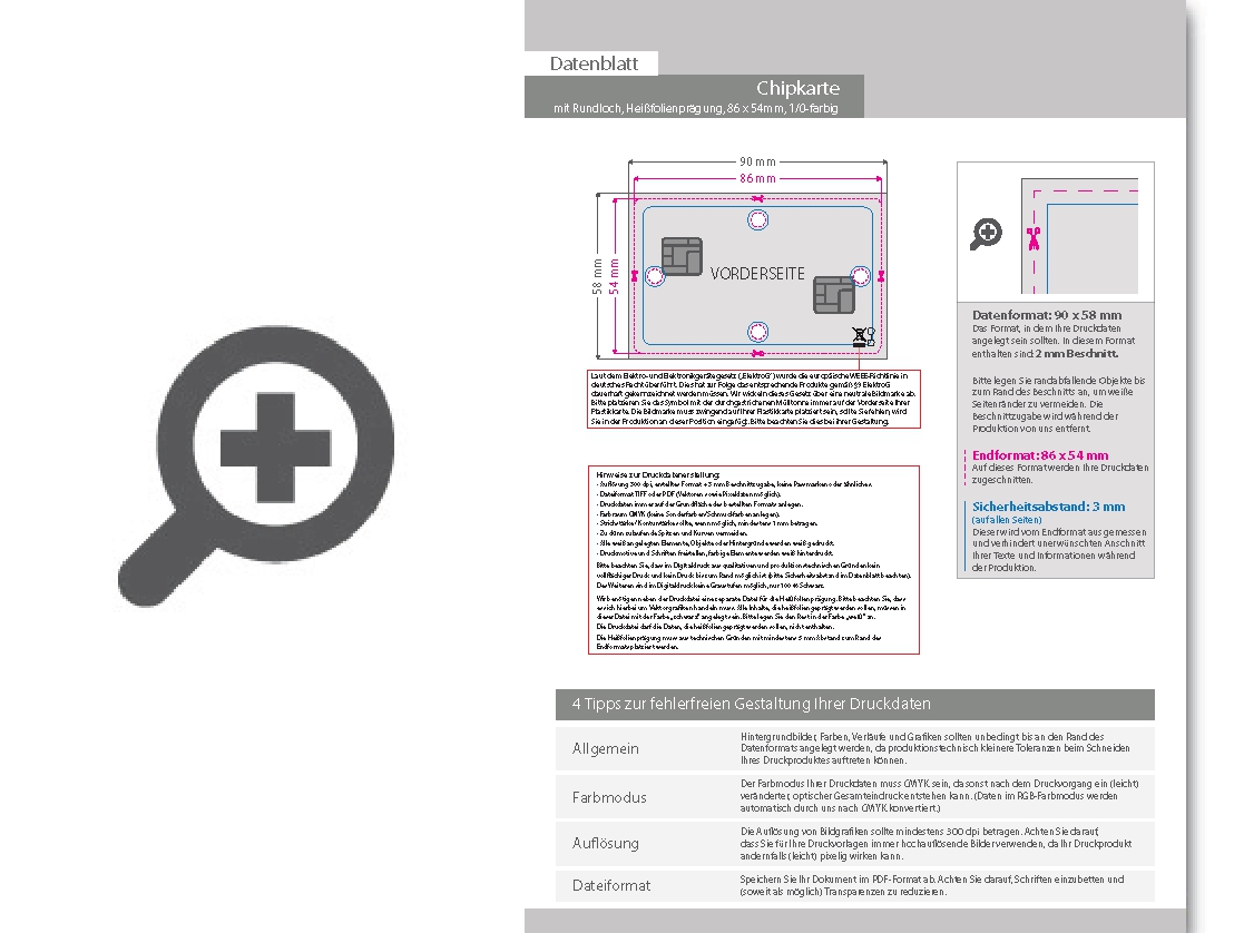 Product Bild chipkarte_sle5542_mit_lochung_und_einseitiger_hei__folienpr__gung_silber_1_0_farbig_bedruckt_auf_wei__em_hintergrund